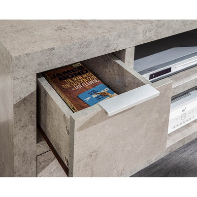 Bloc Concrete Effect 2 Drawer TV Unit