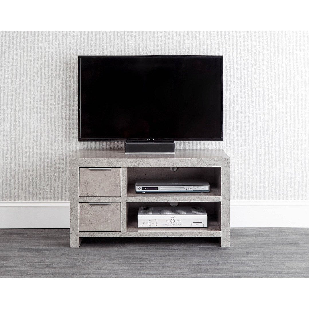 Bloc Concrete Effect 2 Drawer TV Unit