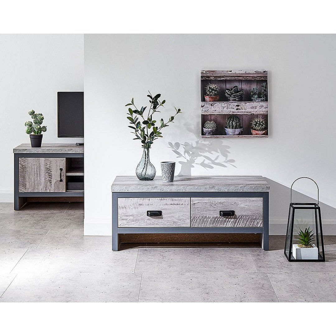 Grey 2 Drawer Coffee Table