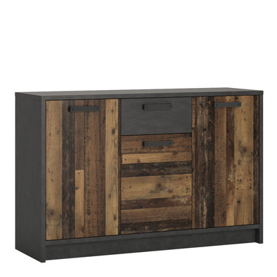 Brooklyn Walnut and Dark Matera Grey 3 Door Sideboard