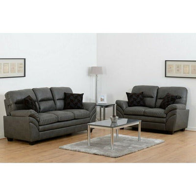 Capri Grey Faux Leather 3+2 Suite