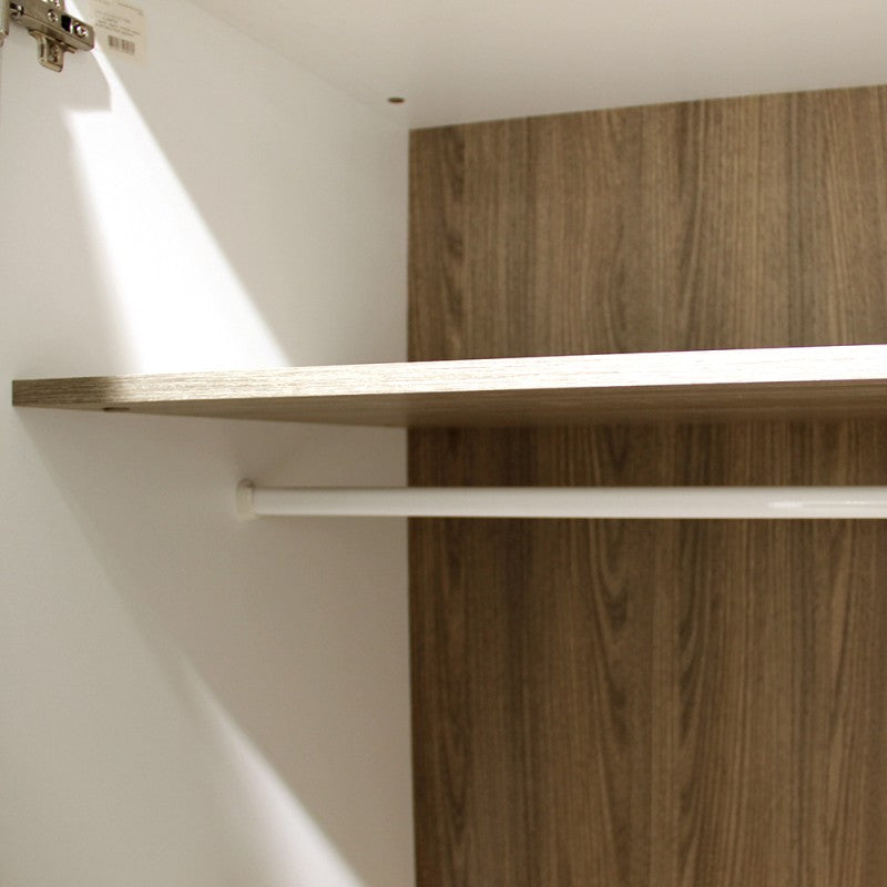 Chelsea 2 Door Wardrobe in White with Oak Trim