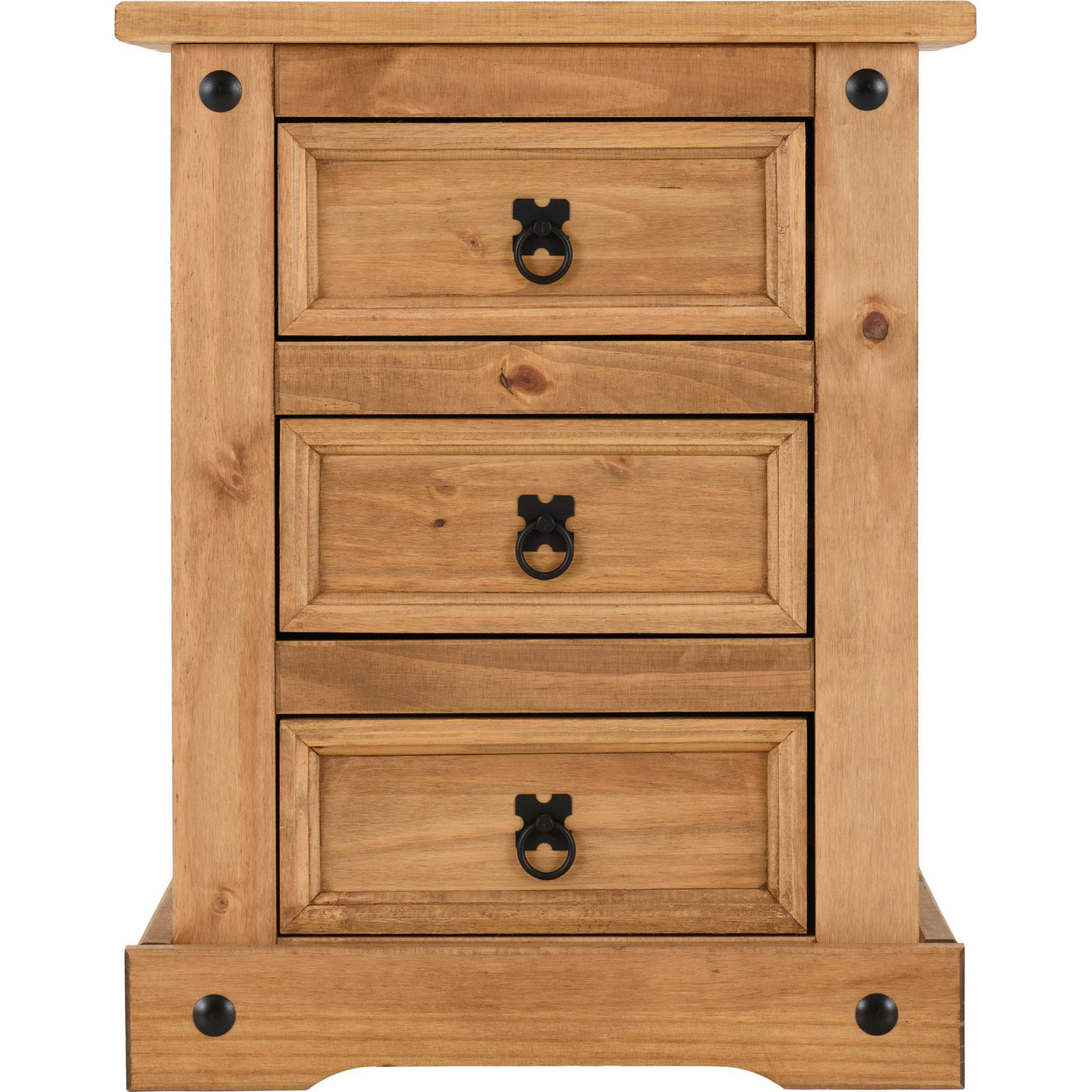 Corona Pine 3 Drawer Bedside