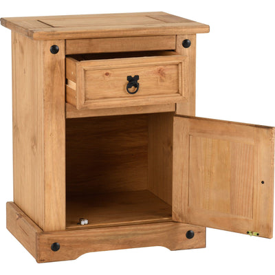 Corona Pine 1 Drawer 1 Door Bedside