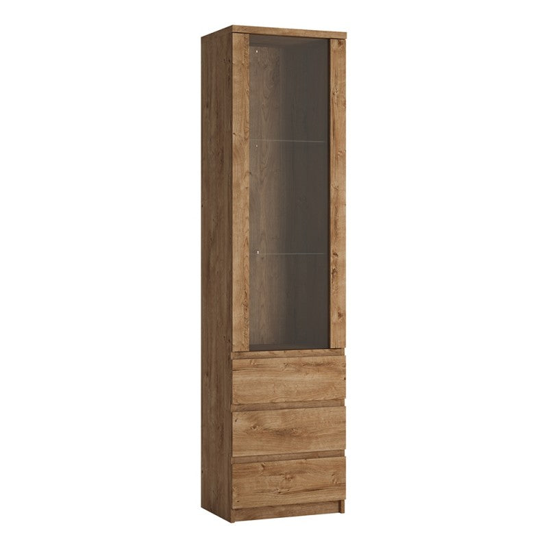 Fribo Oak Glazed Tall Display Unit