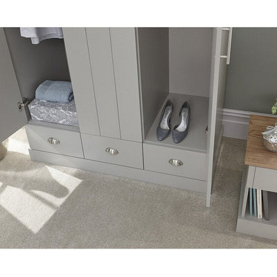 Kent Grey 3 Door Wardrobe