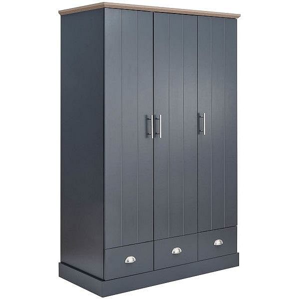 Slate Blue 3 Door Wardrobe