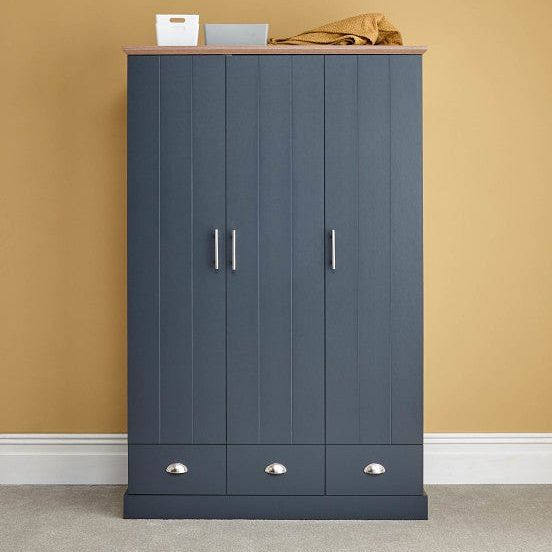 Slate Blue 3 Door Wardrobe