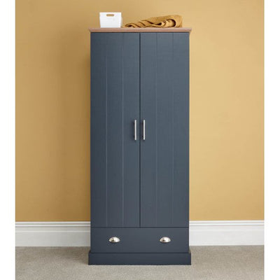 kent Slate Blue 2 Door 1 Drawer Wardrobe