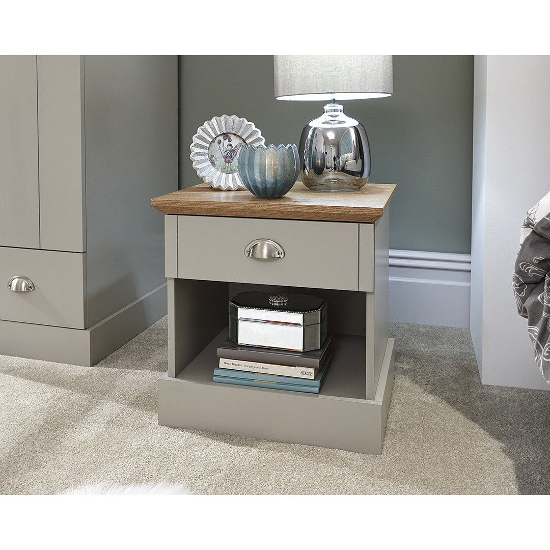 grey 1 drawer bedside