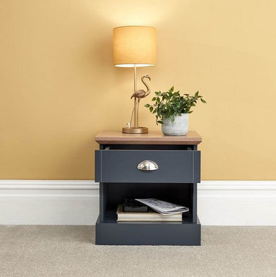 Slate Blue 1 Drawer Bedside