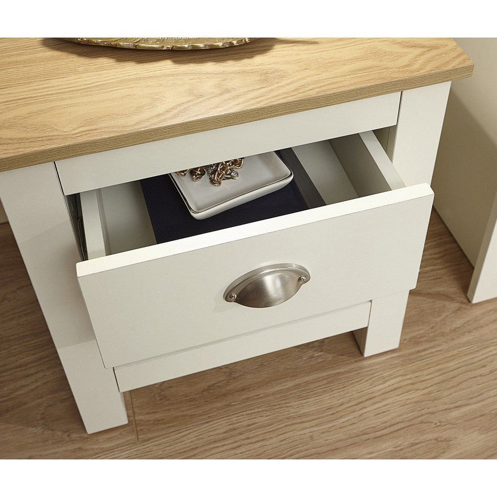 lancaster cream 1 drawer bedside