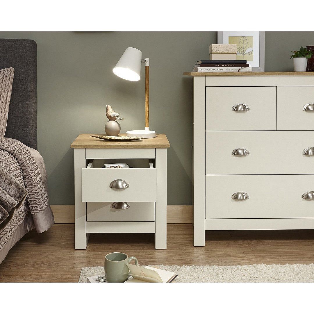 lancaster cream 1 drawer bedside