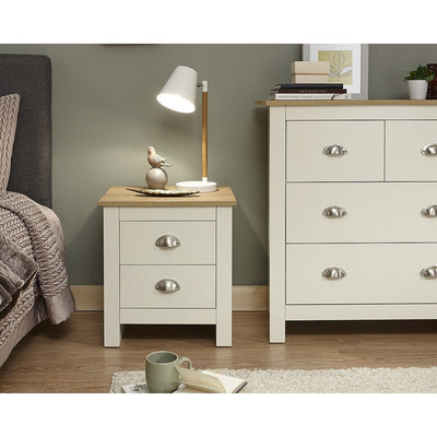 lancaster cream 1 drawer bedside