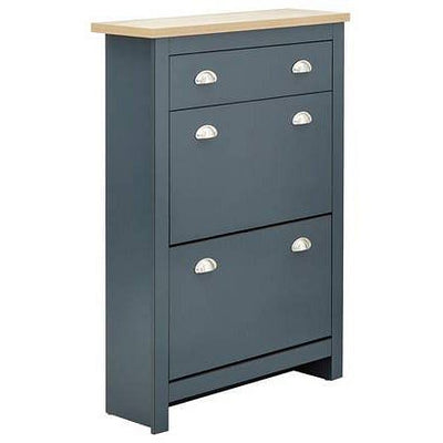 Lancaster Slate Blue Slimline Shoe Cabinet