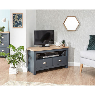 Lancaster Corner TV Unit Slate Blue