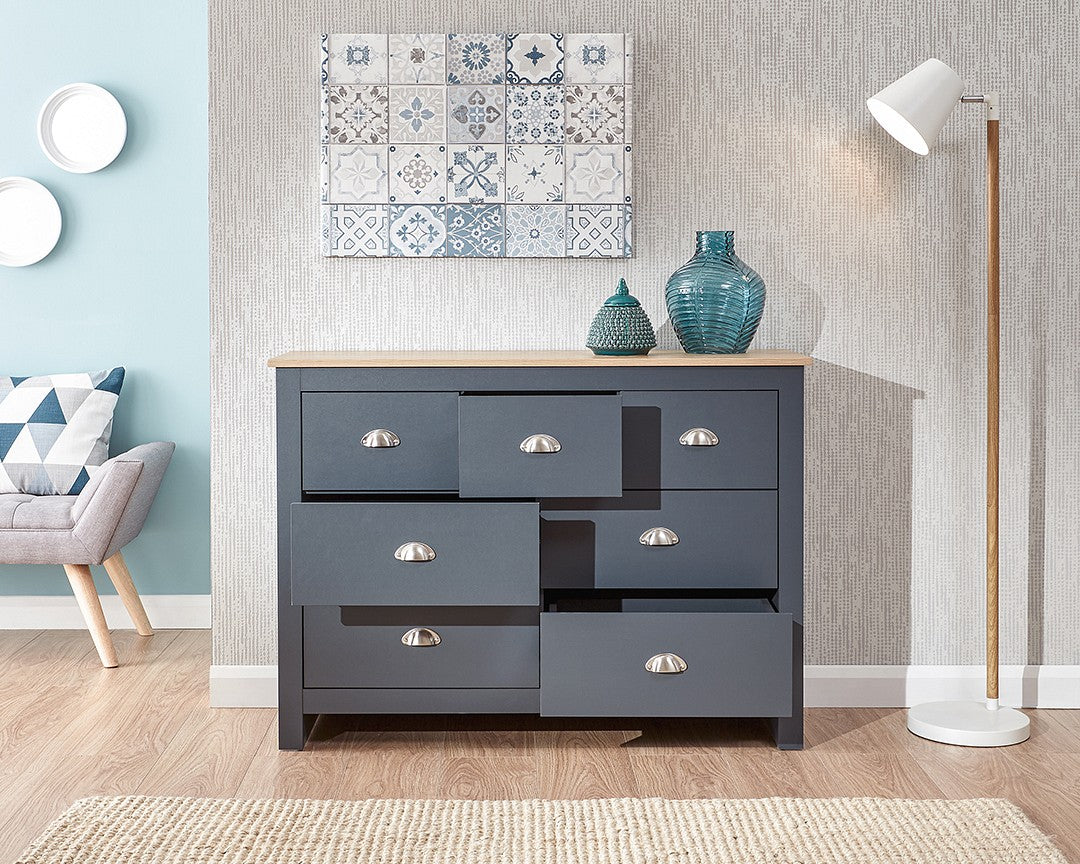 Lancaster Slate Blue 7 Drawer Merchants Chest