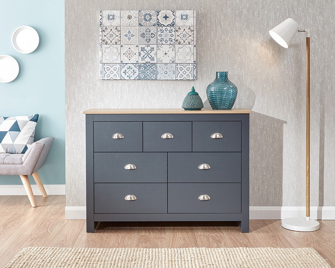 Lancaster Slate Blue 7 Drawer Merchants Chest