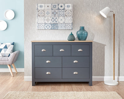 Lancaster Slate Blue 7 Drawer Merchants Chest