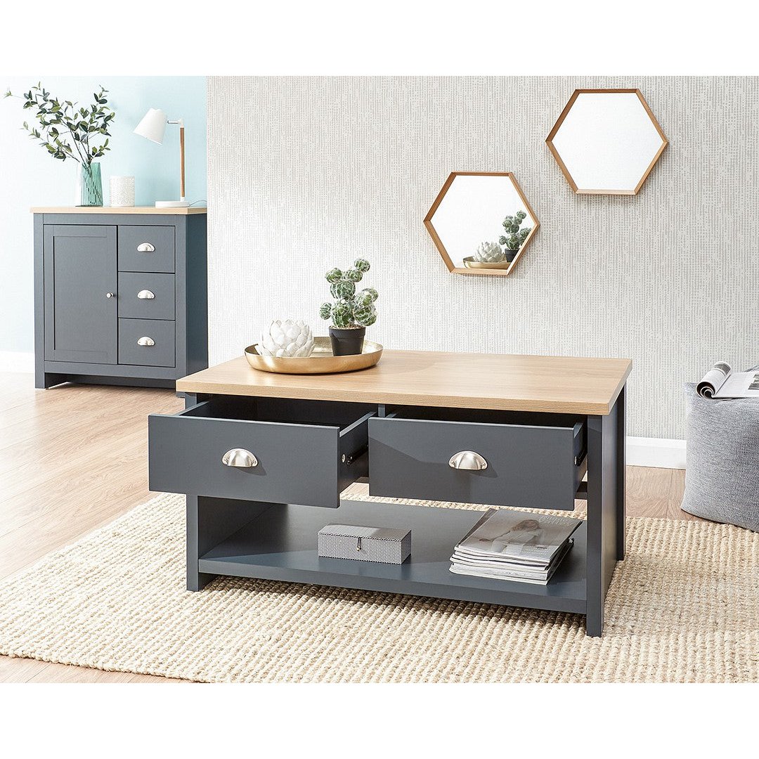 Lancaster Slate Blue 2 Drawer Coffee Table