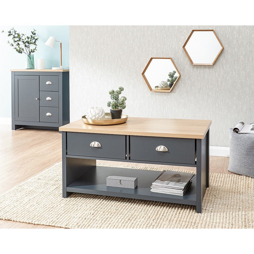 Lancaster Slate Blue 2 Drawer Coffee Table