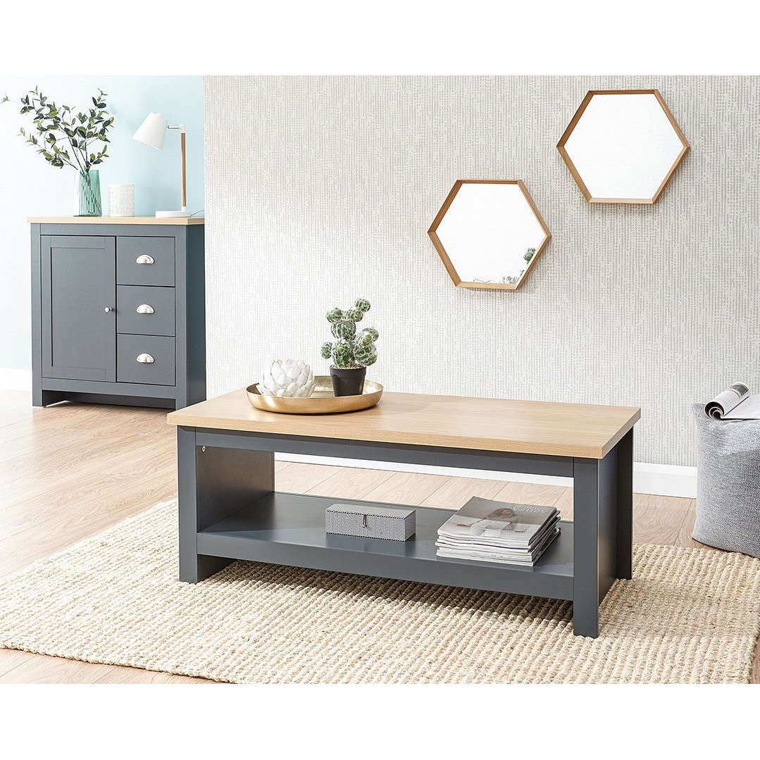 Lancaster Slate Blue Coffee Table with Shelf