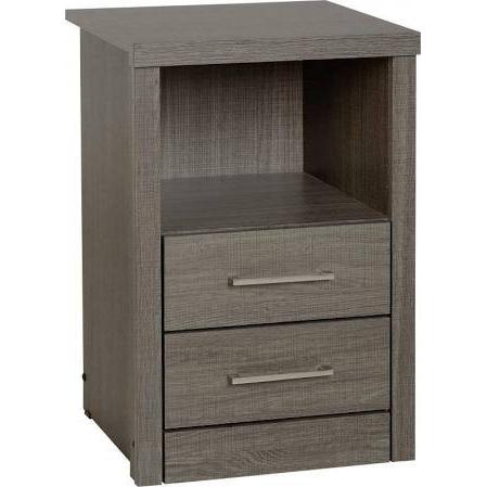 Lisbon Grey 2 Drawer Bedside