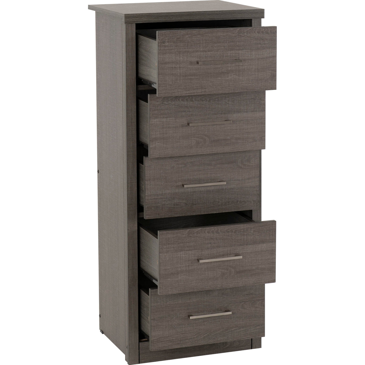 Lisbon Grey 5 Drawer Narrow Chest