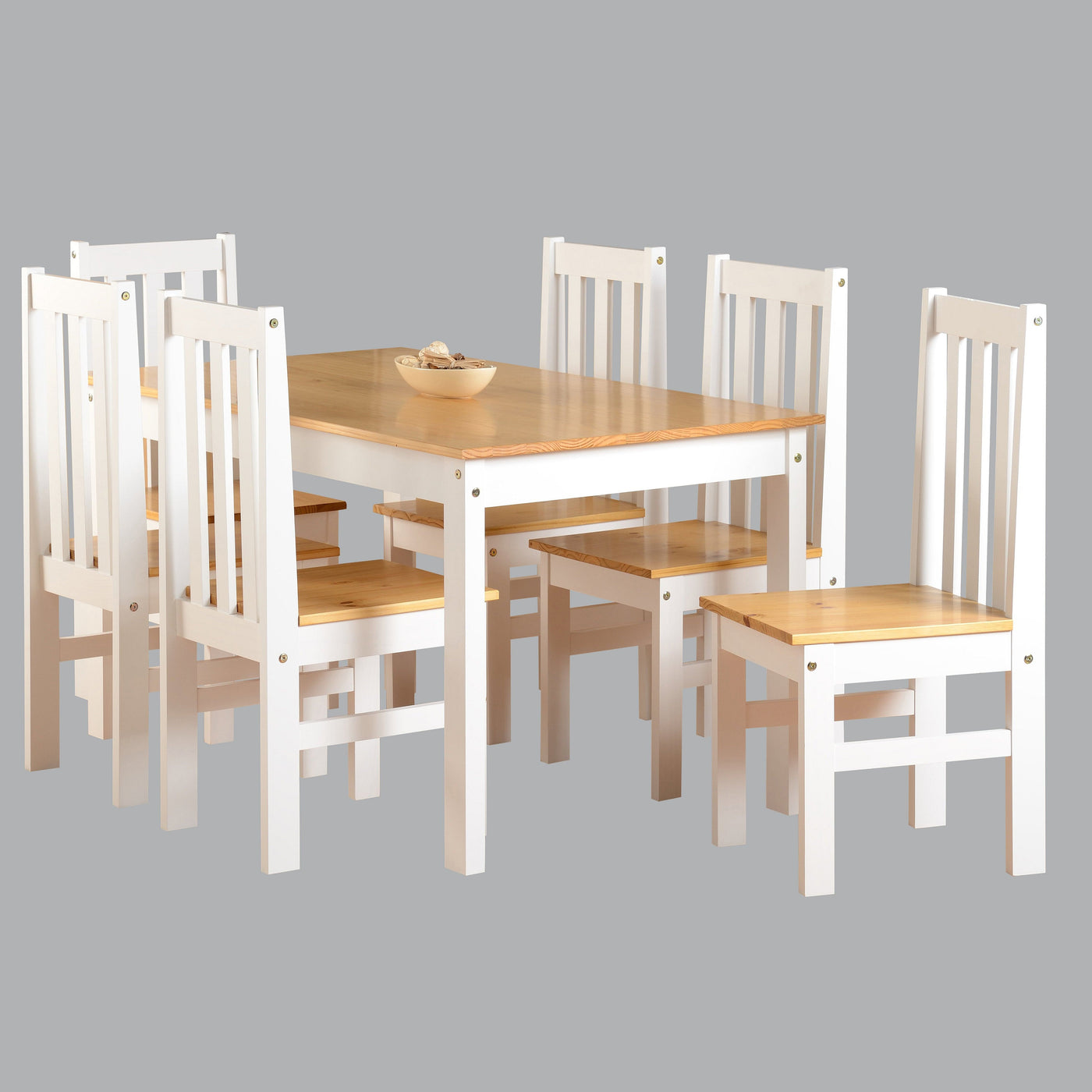 Ludlow White And Oak 6 Seater Dining Table Set