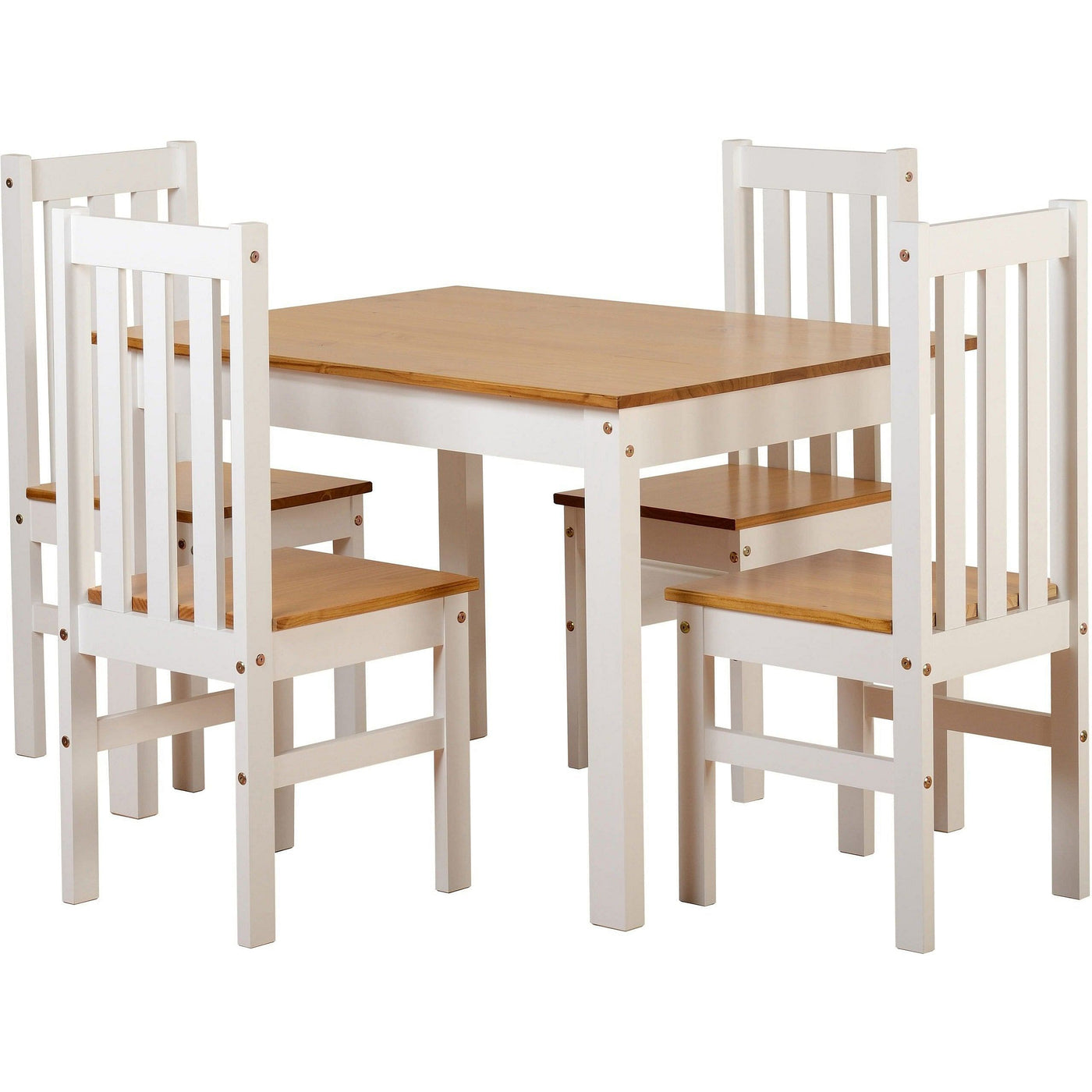 Ludlow White And Oak 4 Seater Dining Table Set