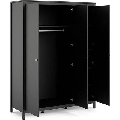 Madrid Black 3 Door Wardrobe