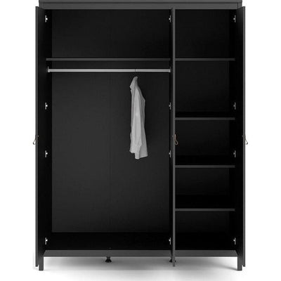 Madrid Black 3 Door Wardrobe