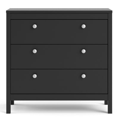 Madrid Black 3 Drawer Chest