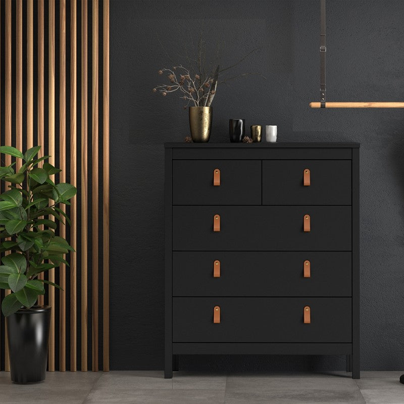 Black 3+2 Drawer Chest