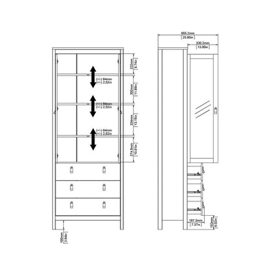 Madrid White Display Cabinet