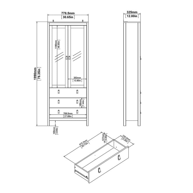 Madrid White Display Cabinet