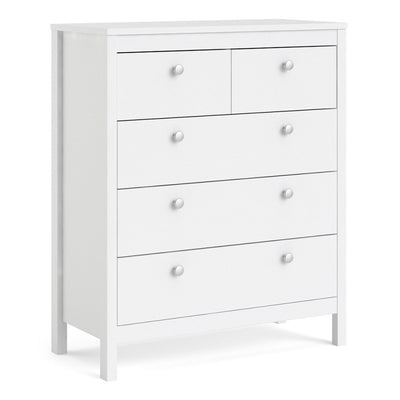 Madrid White 3+2 Drawer Chest