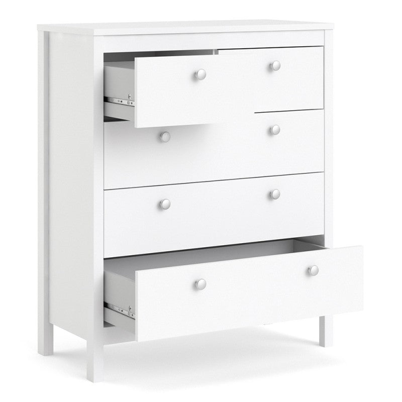 Madrid White 3+2 Drawer Chest