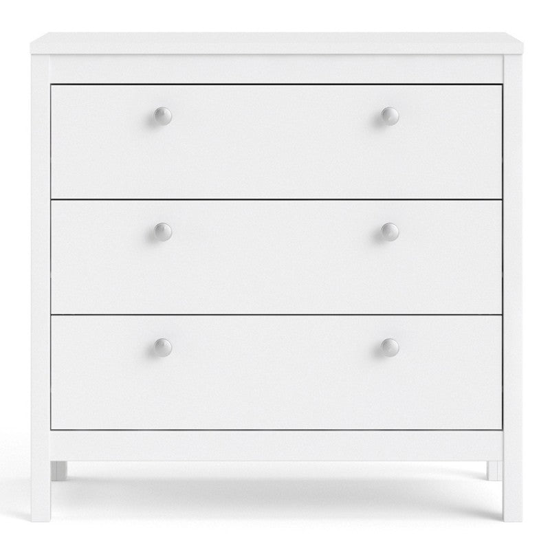 Madrid White 3 Drawer Chest