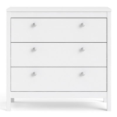 Madrid White 3 Drawer Chest