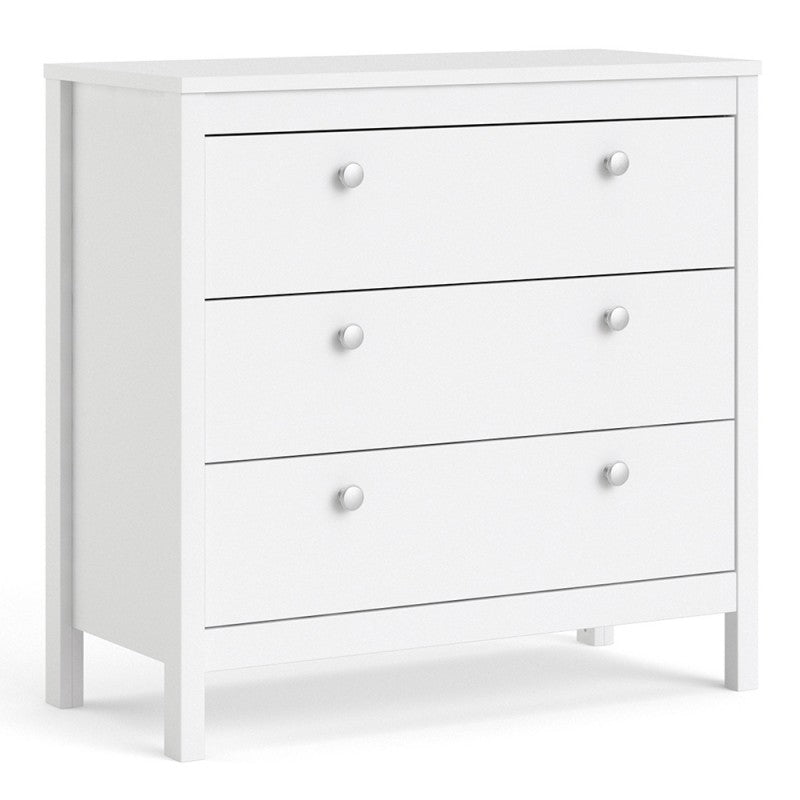 Madrid White 3 Drawer Chest