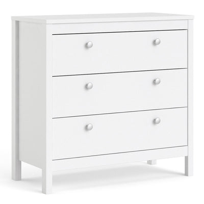 Madrid White 3 Drawer Chest