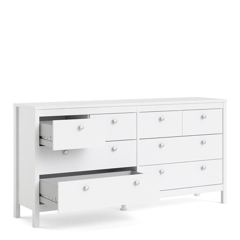 Madrid White 8 Drawer Chest