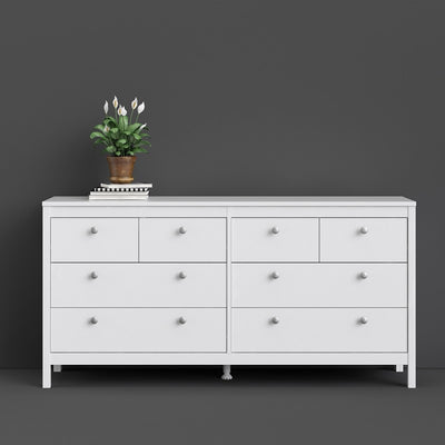 Madrid White 8 Drawer Chest