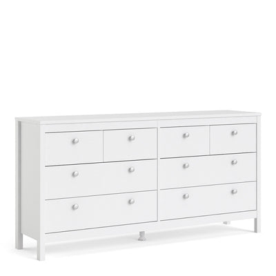 Madrid White 8 Drawer Chest