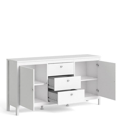 Madrid White 2 Door 3 Drawer Sideboard