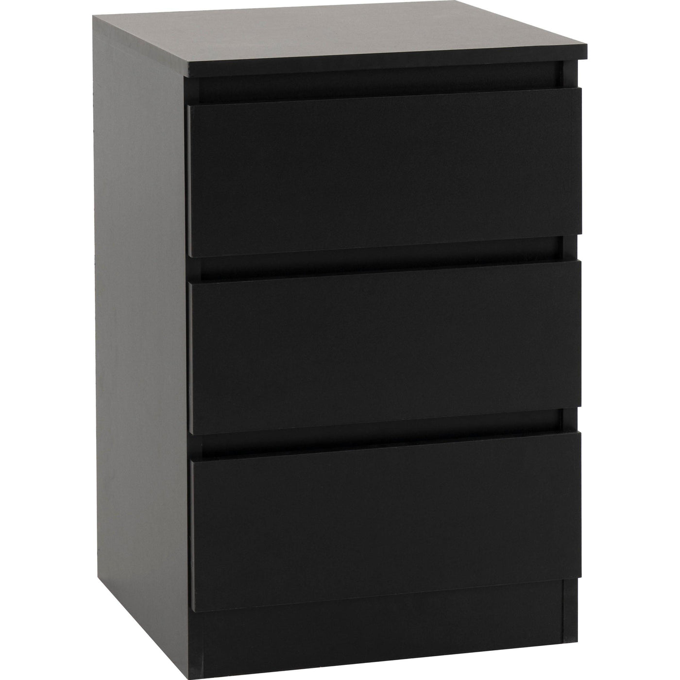 Malvern Black 3 Drawer Bedside