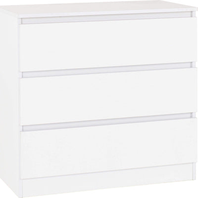 Malvern White 3 Drawer Chest