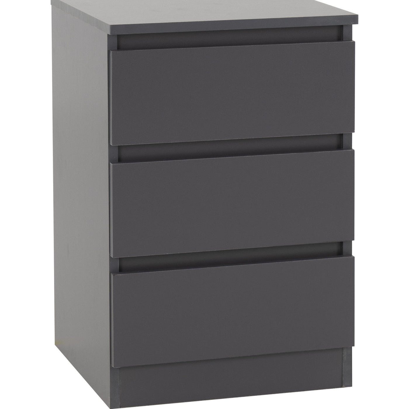 Malvern Grey 3 Drawer Bedside