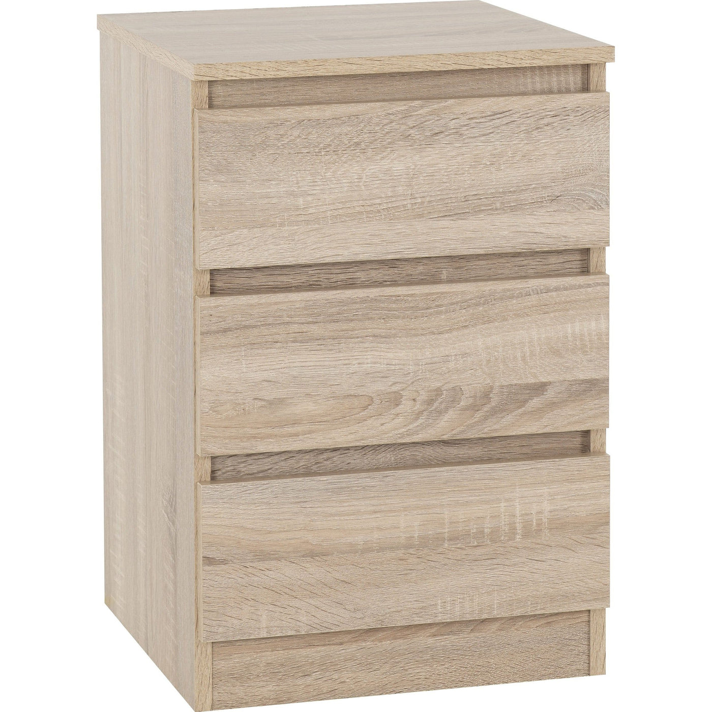 Malvern Oak 3 Drawer Bedside